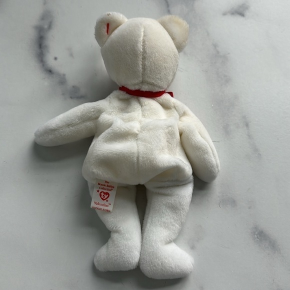 TY Beanie Babies Valentino The White Bear 1994 Rare with Tag Errors - Picture 5 of 12